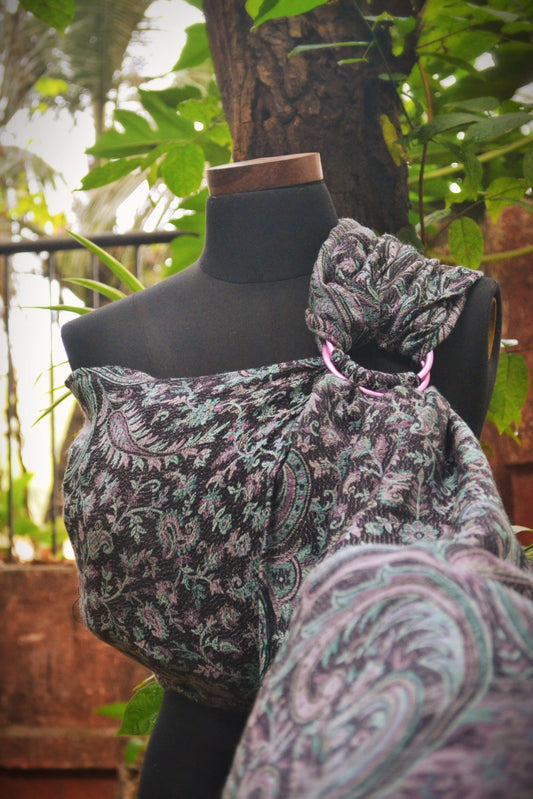 Cashmere Collection Black Pesta- Wrap Converted Ring Sling - Almitra Tattva