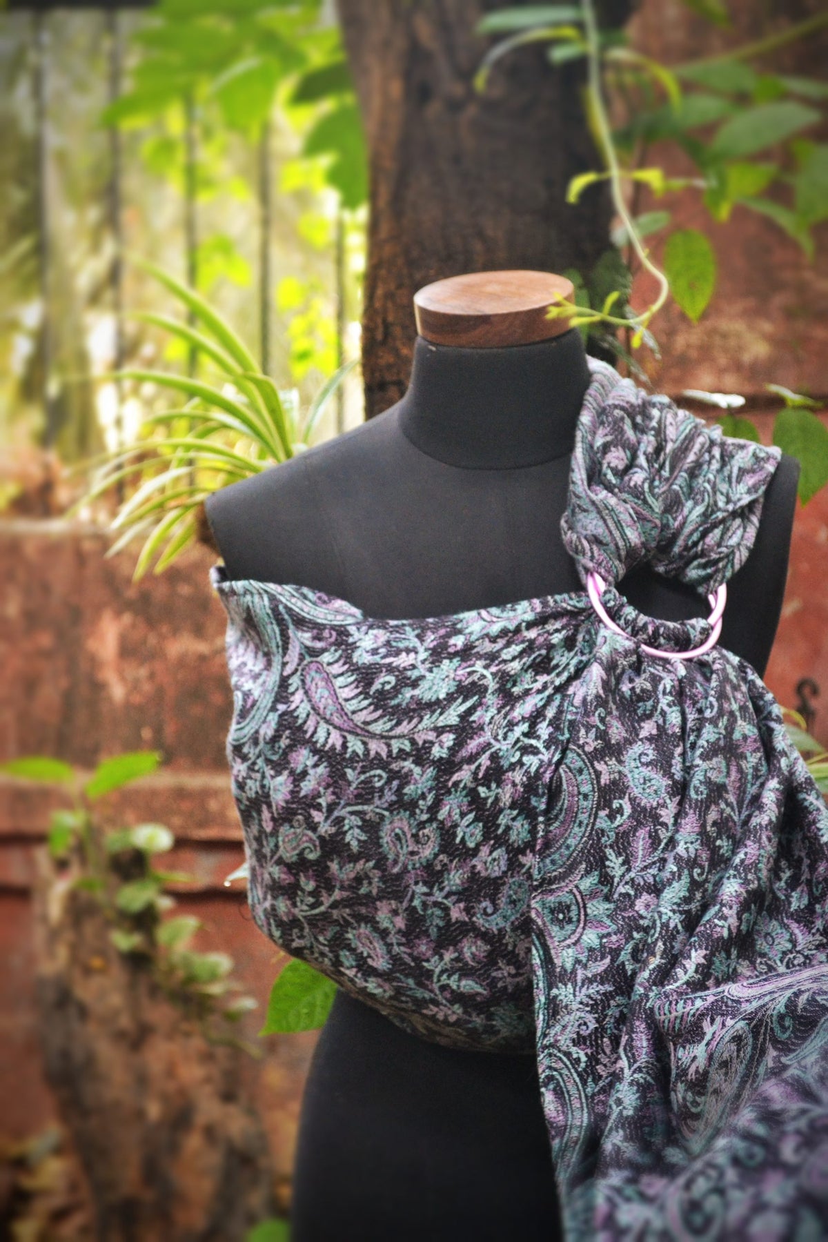Cashmere Collection Black Pesta- Wrap Converted Ring Sling - Almitra Tattva