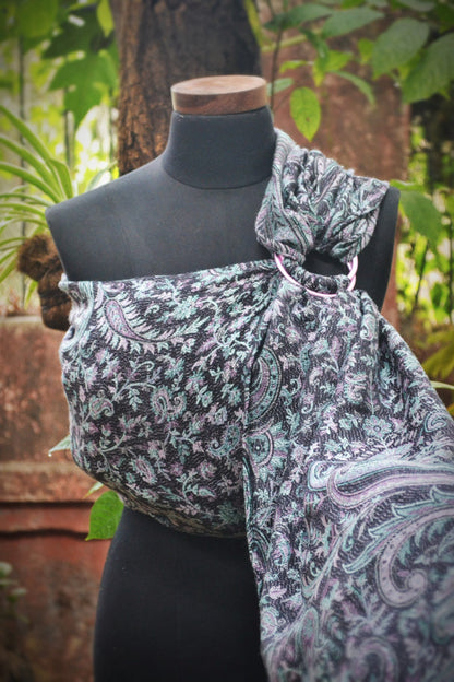 Cashmere Collection Black Pesta- Wrap Converted Ring Sling - Almitra Tattva