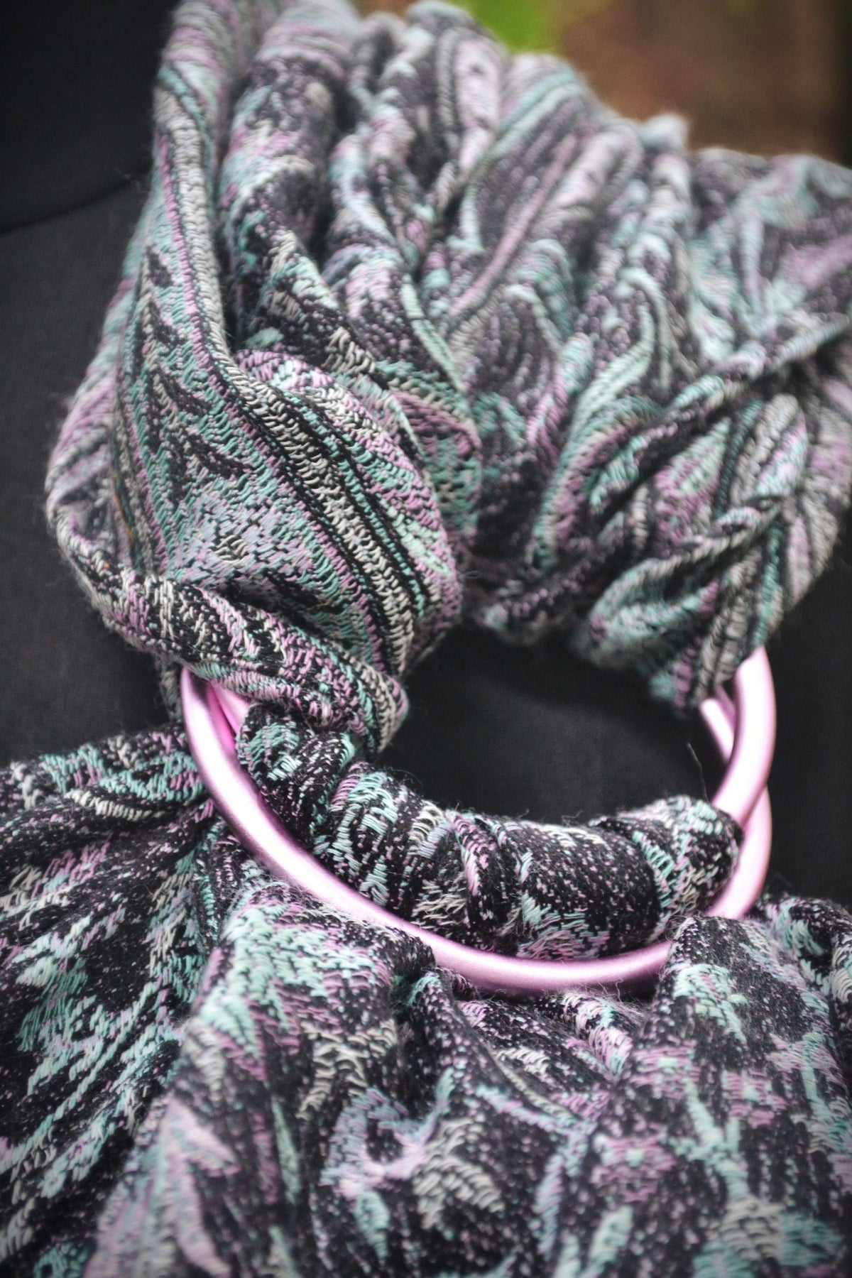 Cashmere Collection Black Pesta- Wrap Converted Ring Sling - Almitra Tattva