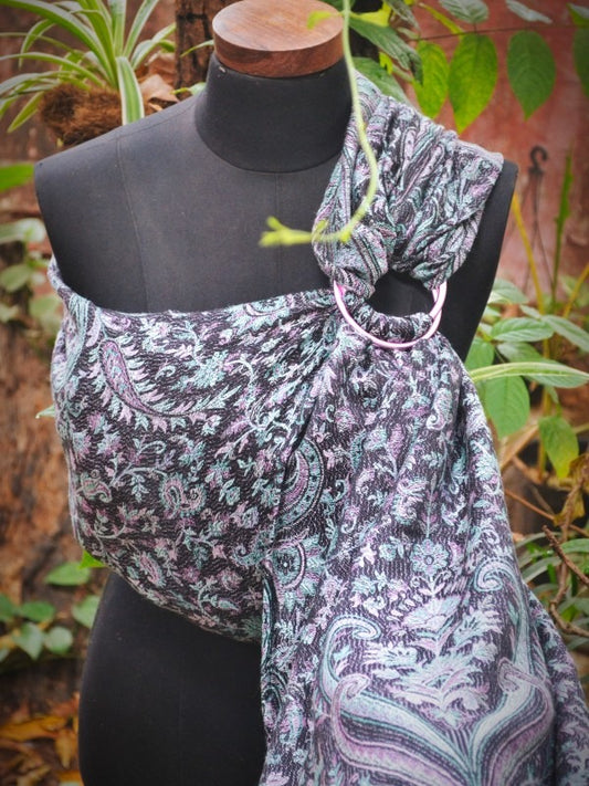 Cashmere Collection Black Pesta- Wrap Converted Ring Sling - Almitra Tattva